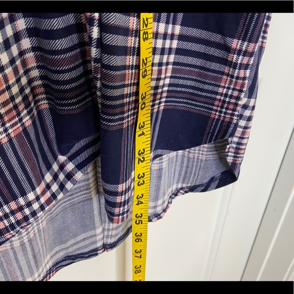 Plaid tie front tunic dress with elastic waist - Picture 6 of 16